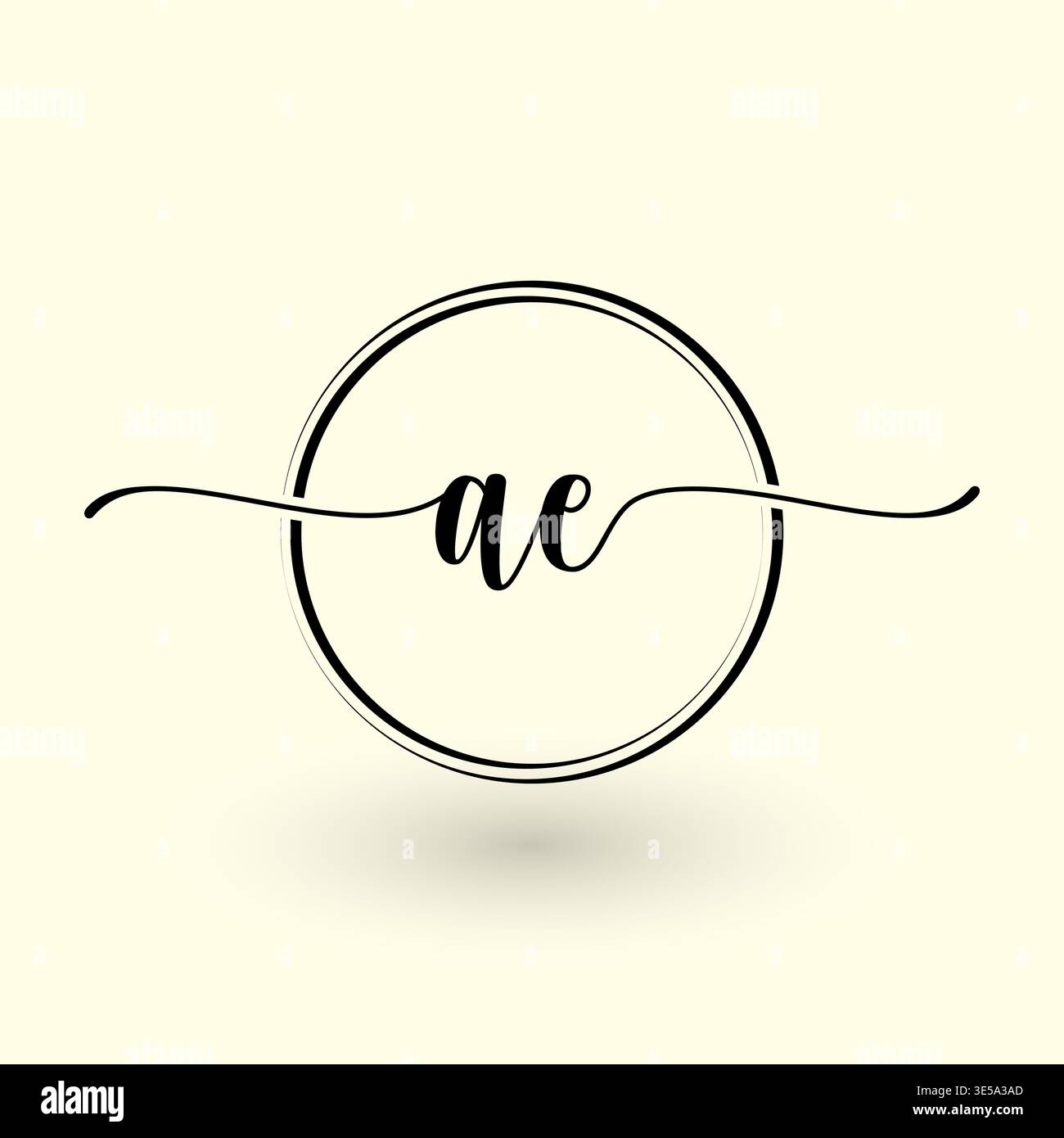 AE letter circle line logo Stock Vector