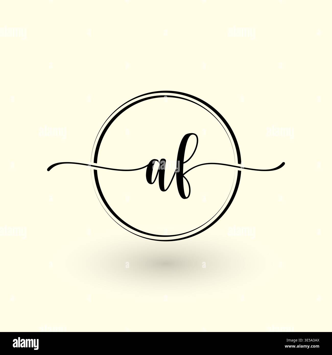 AF letter circle line logo Stock Vector