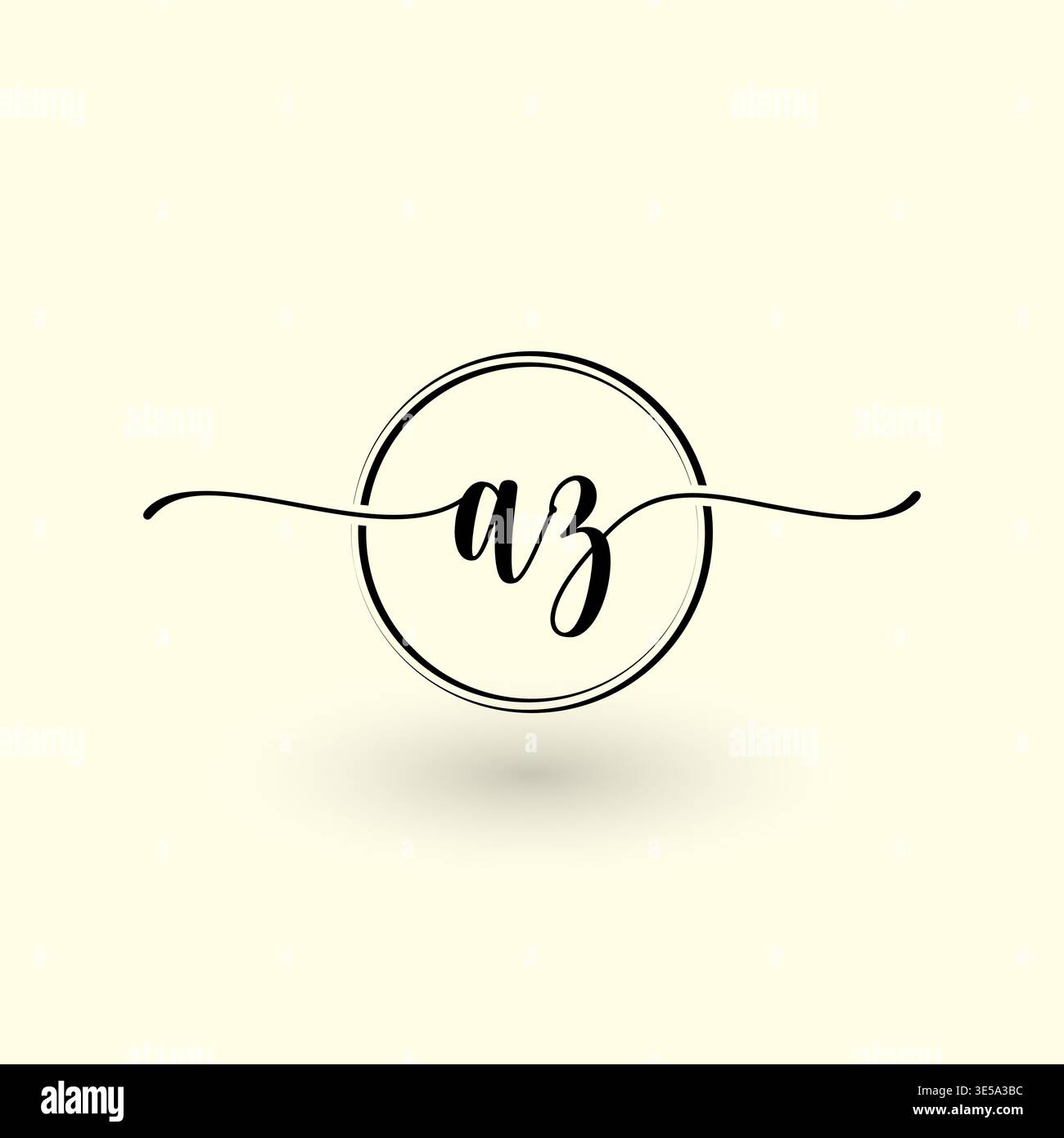 AZ letter circle line logo Stock Vector