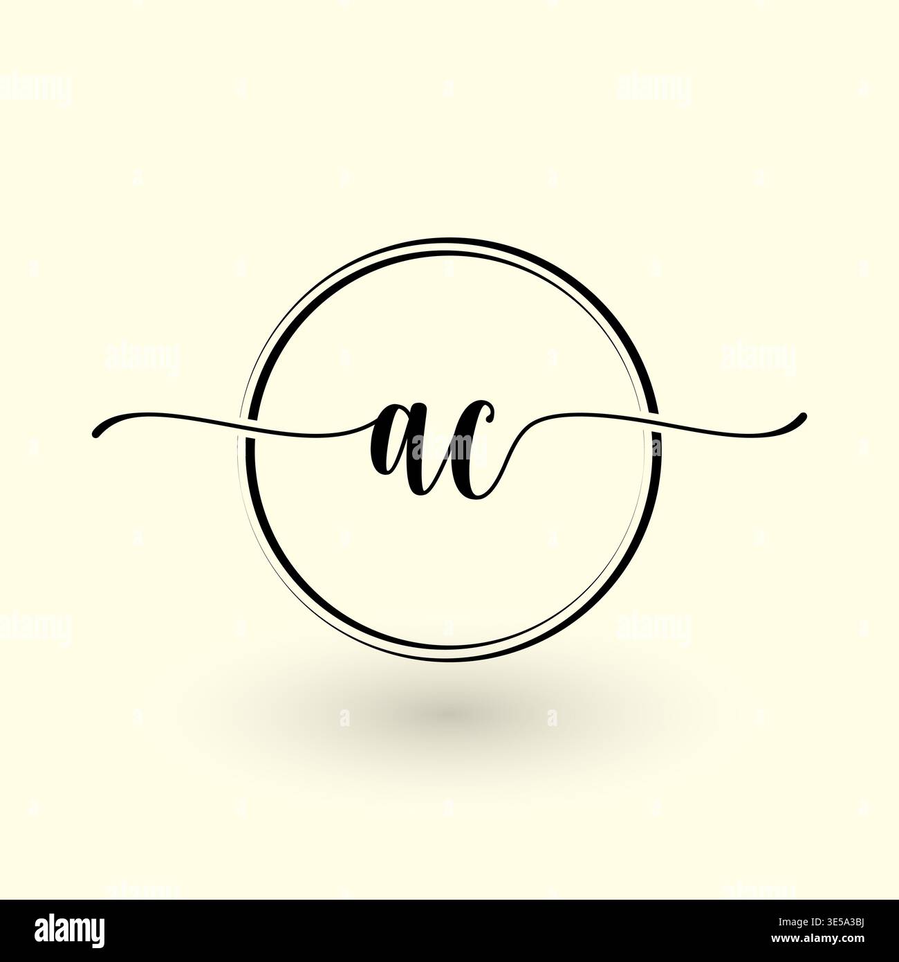 AC letter circle line logo Stock Vector