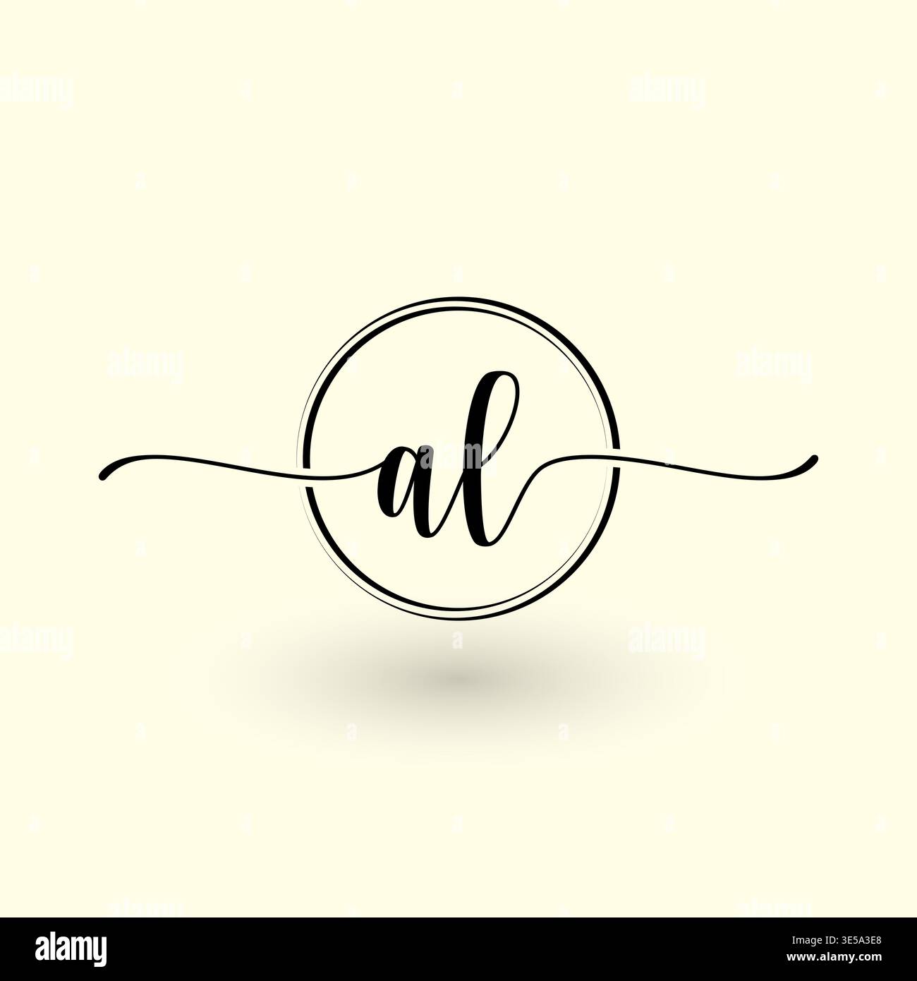 AL letter circle line logo Stock Vector