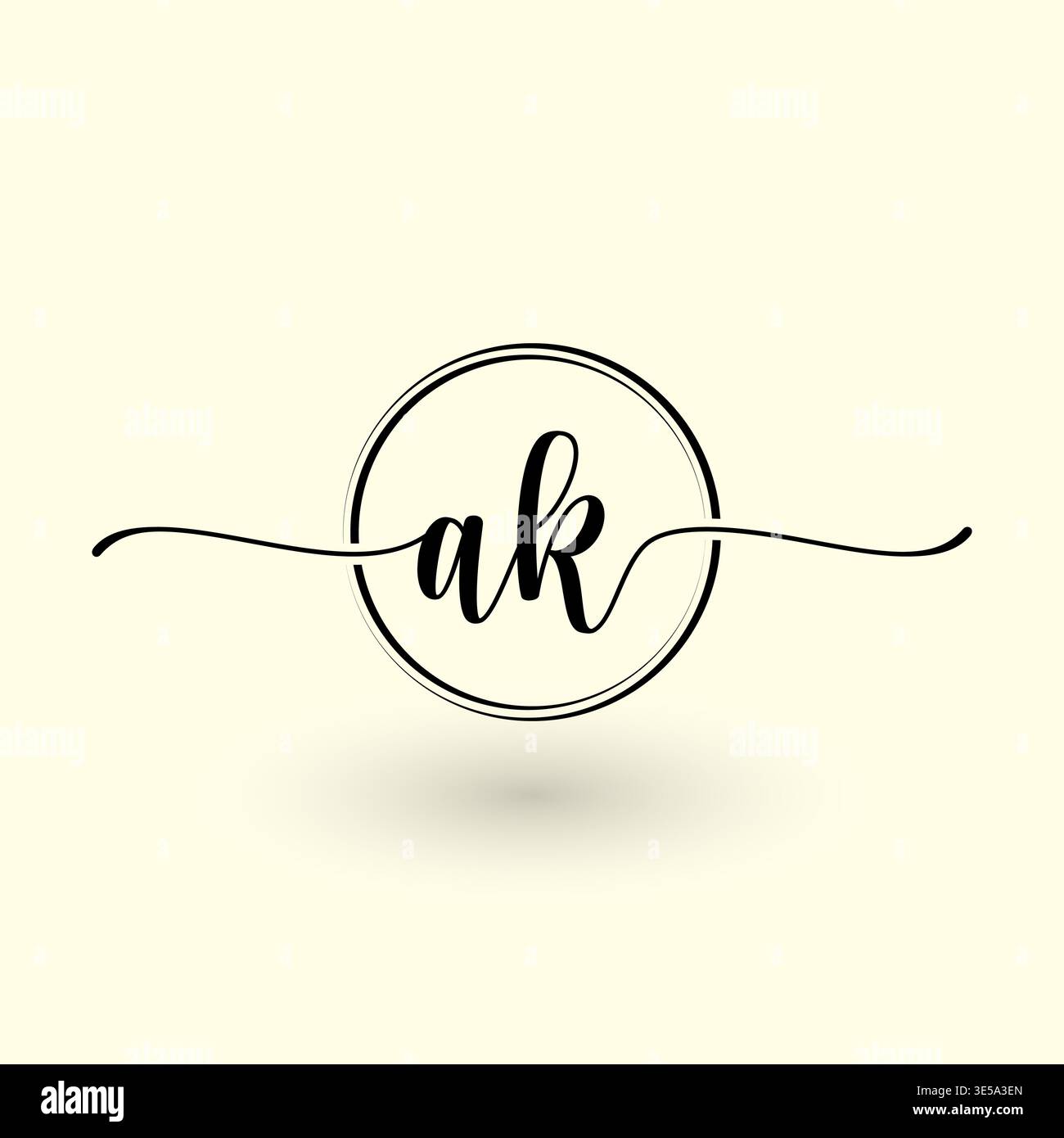 AR letter circle line logo Stock Vector