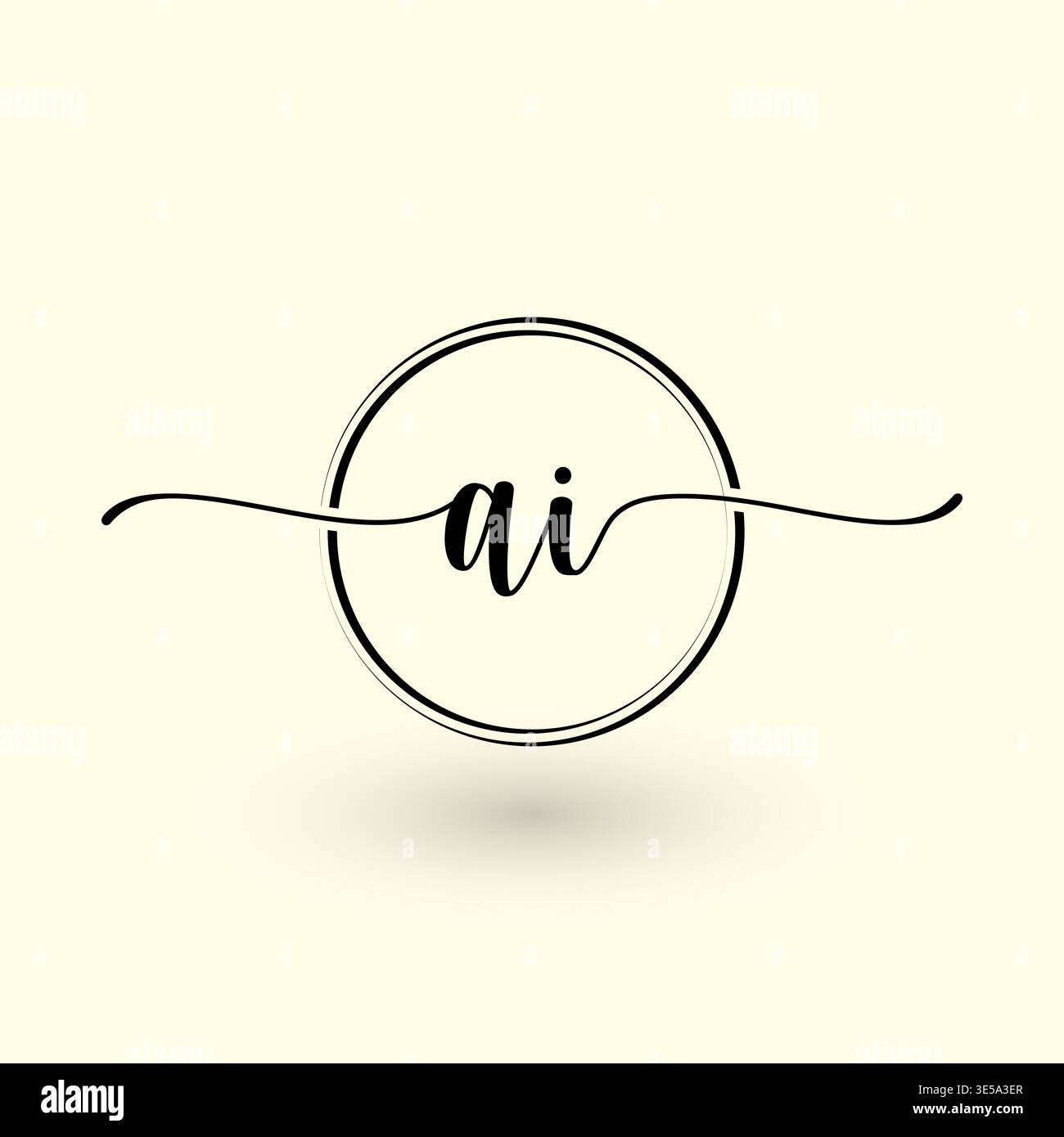 AI letter circle line logo Stock Vector