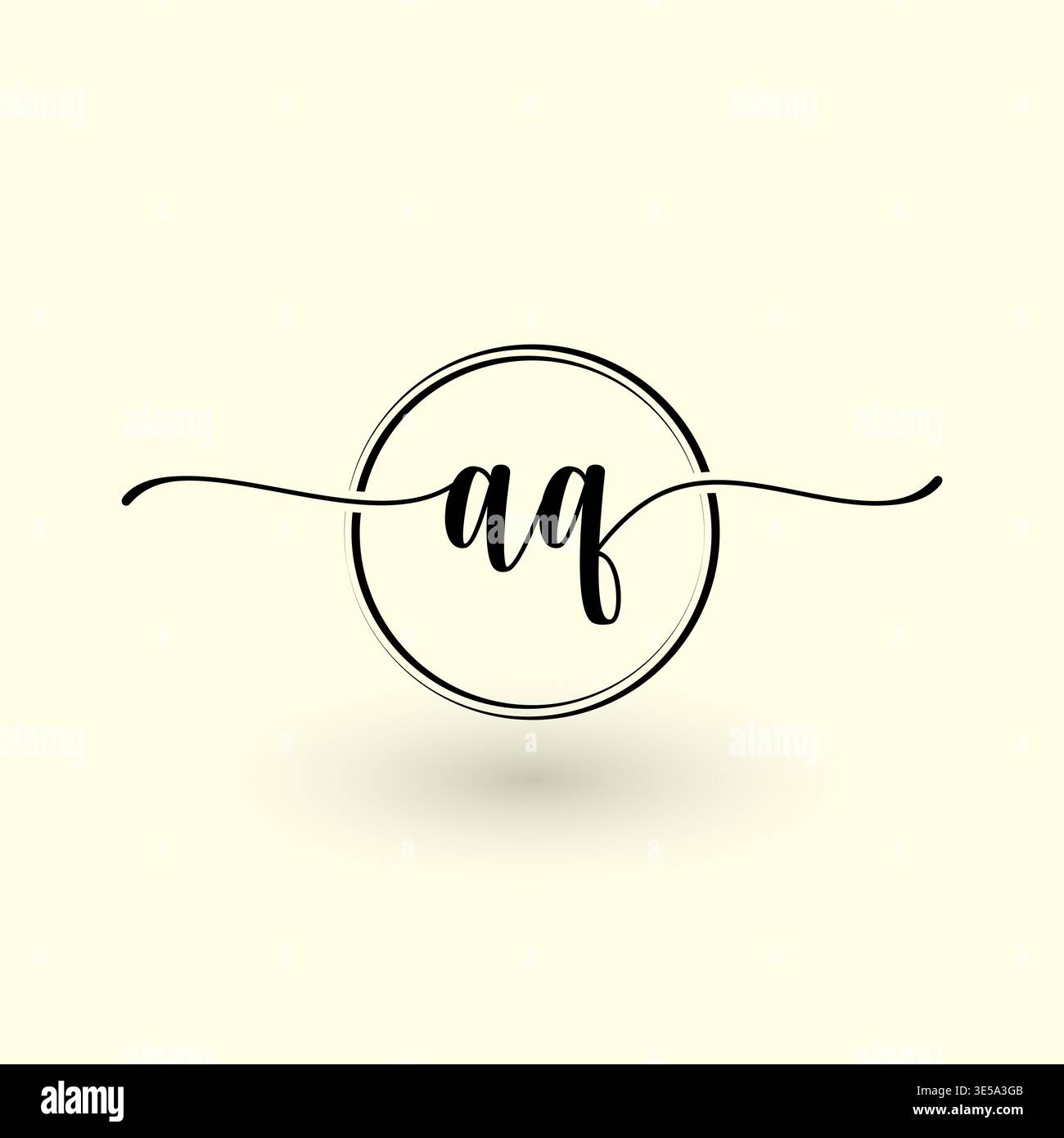 AG letter circle line logo Stock Vector