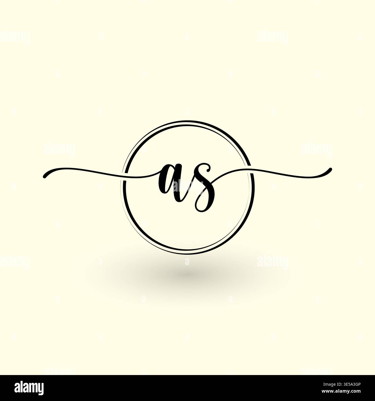 AS letter circle line logo Stock Vector