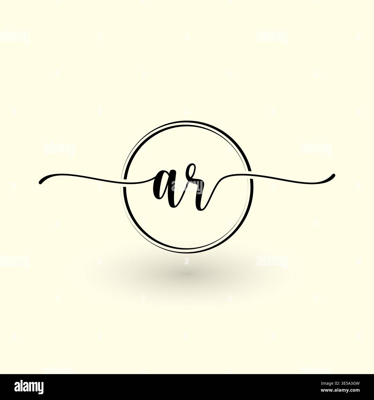 AR letter circle line logo Stock Vector