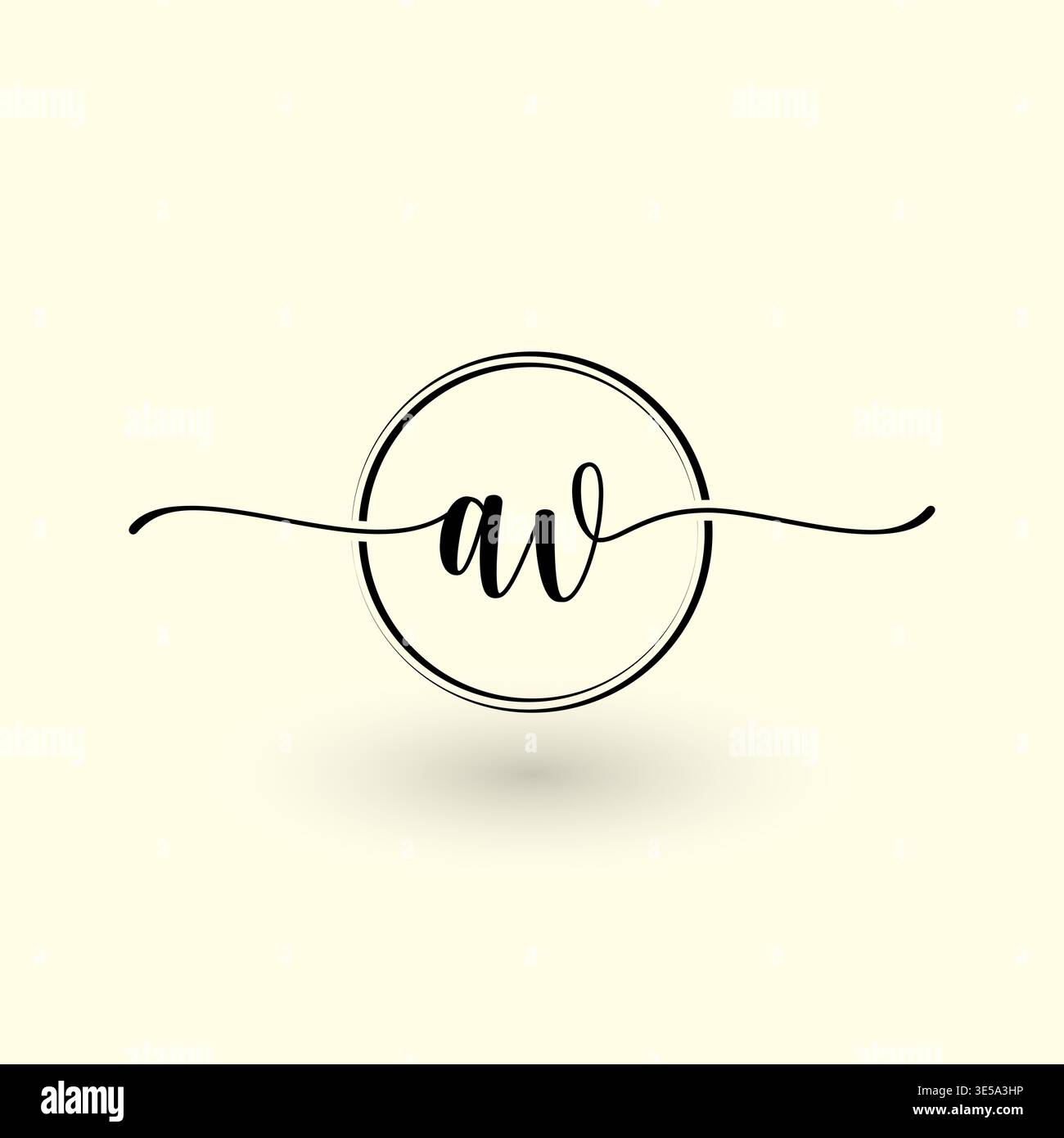 AV letter circle line logo Stock Vector