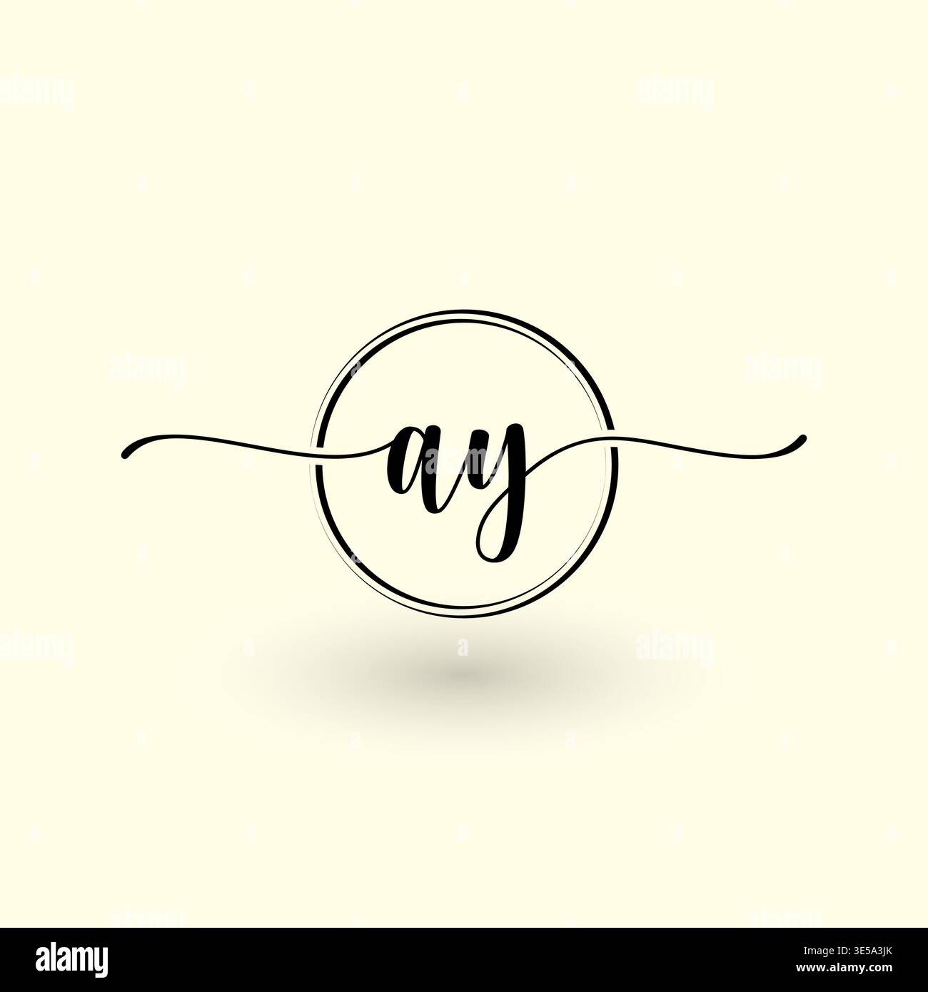 AY letter circle line logo Stock Vector