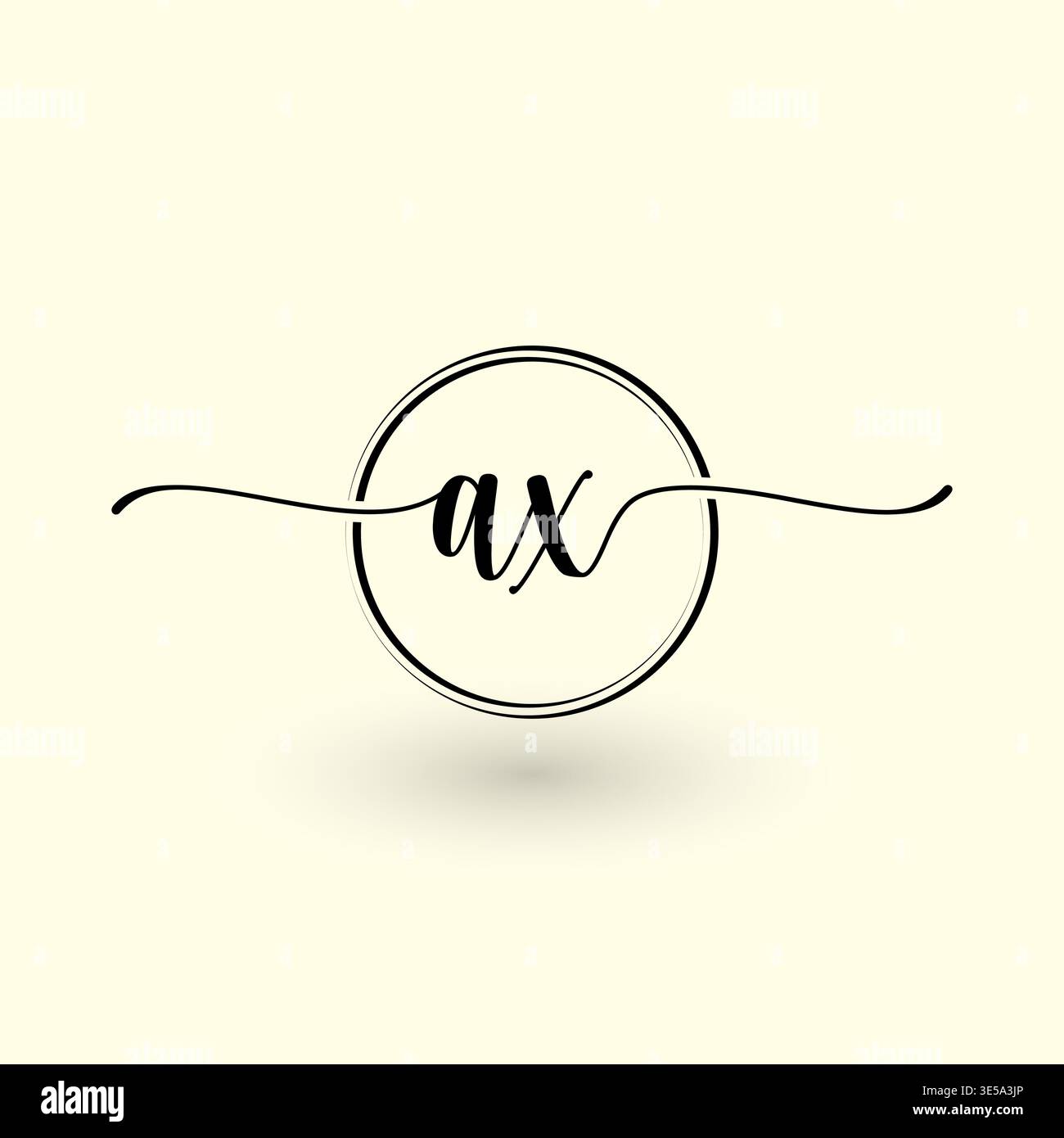 AX letter circle line logo Stock Vector
