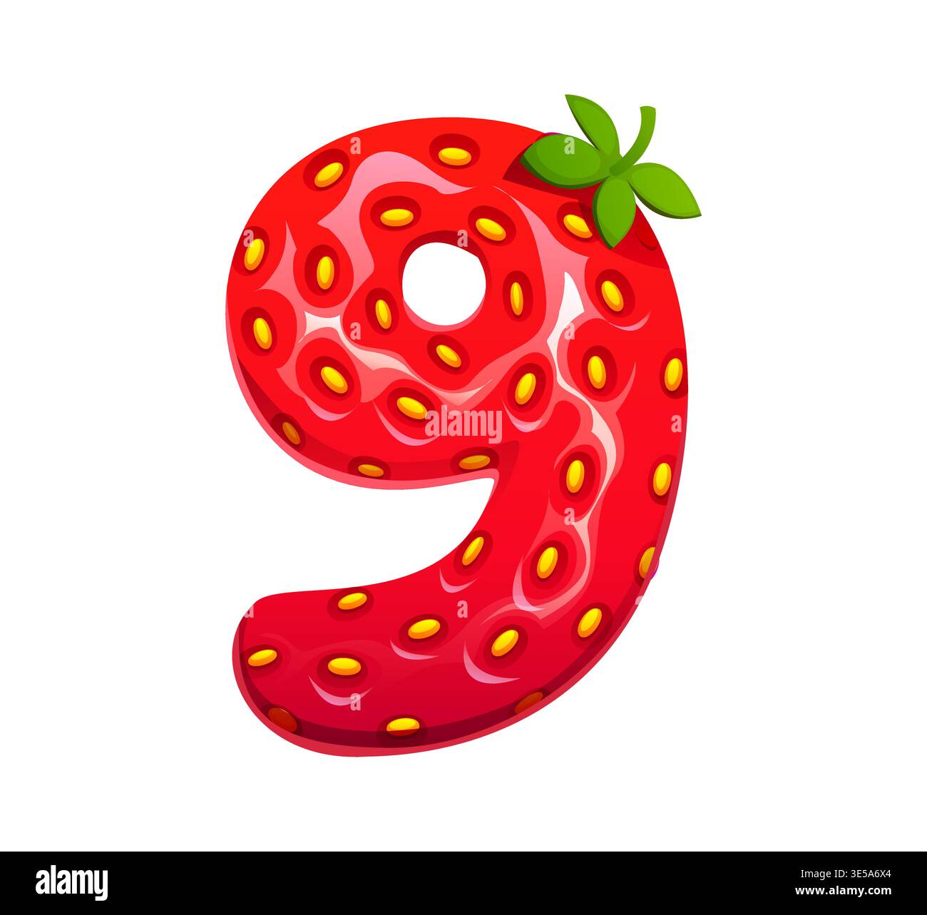Number strawberry font red berry hi-res stock photography and