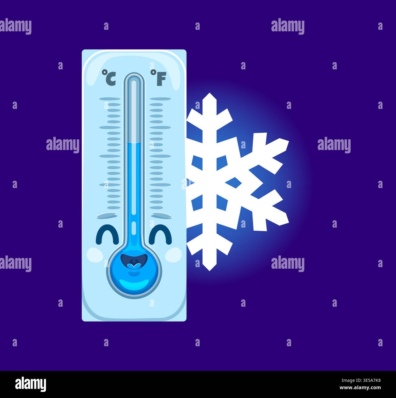 Cartoon funny thermometer weather character Stock Vector
