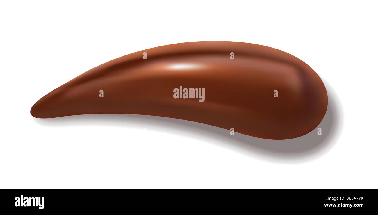 Chocolate drop splash, syrup flow and glossy cocoa Stock Vector
