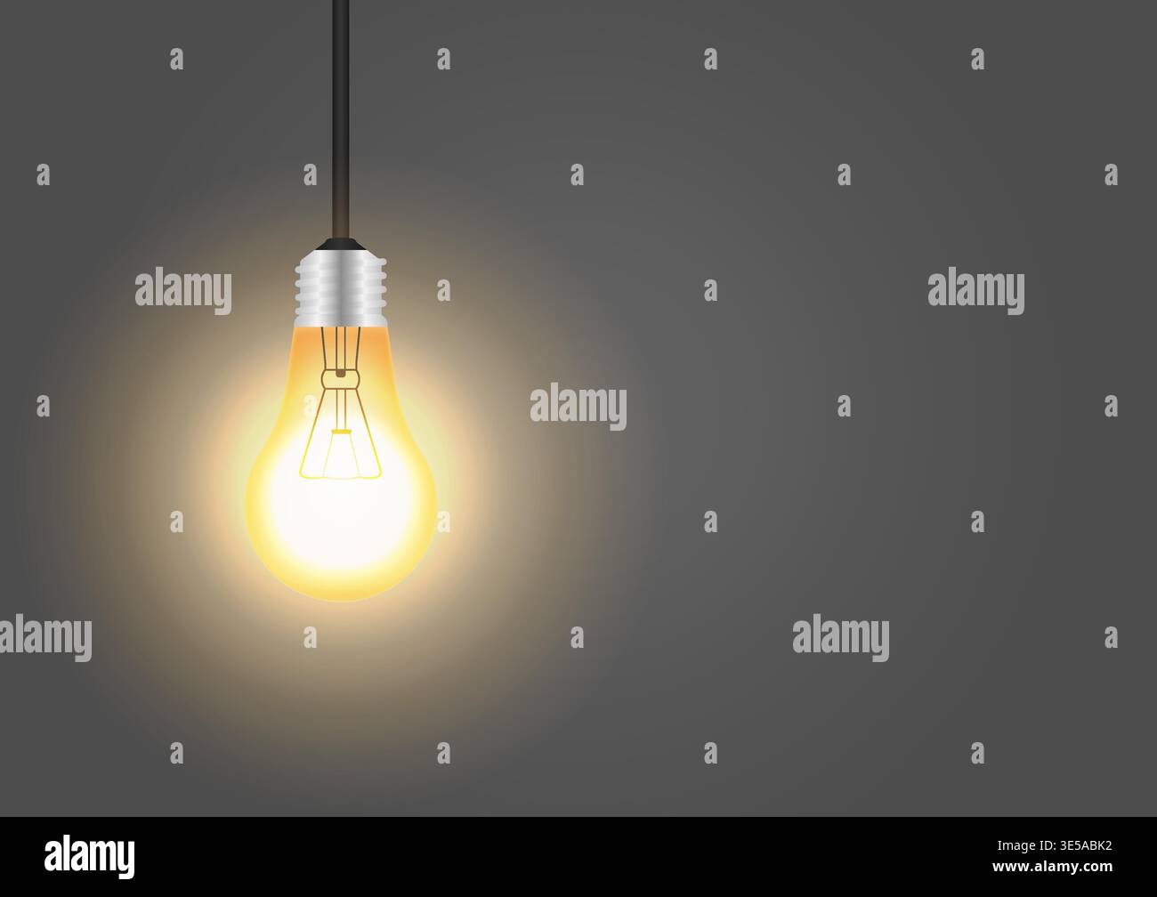 Light Bulb. Vector Illustration Isolated on Dark Background. Stock Vector