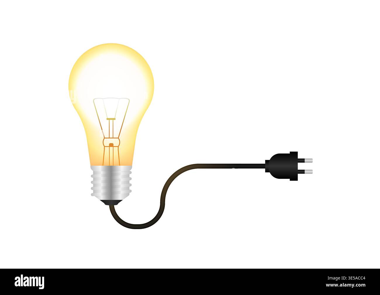 Light Bulb. Vector Illustration Isolated on White Background. Stock Vector