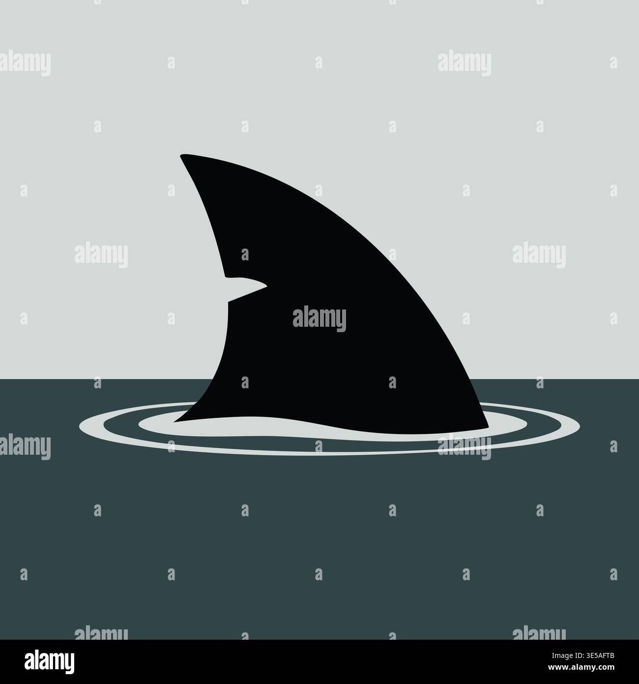 Shark Fin In Ocean Drawing