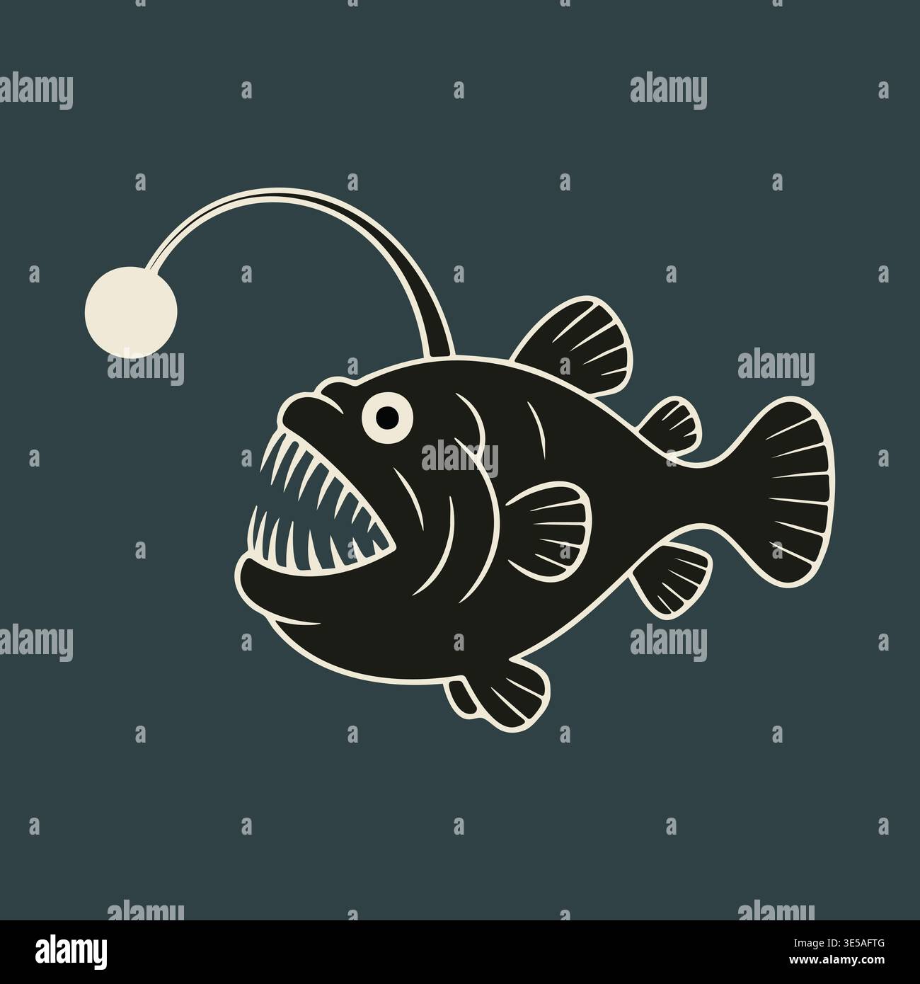 fish with lure on head Double OO Flu-Flu Jigs The Wolftrap Anglerfish. It has