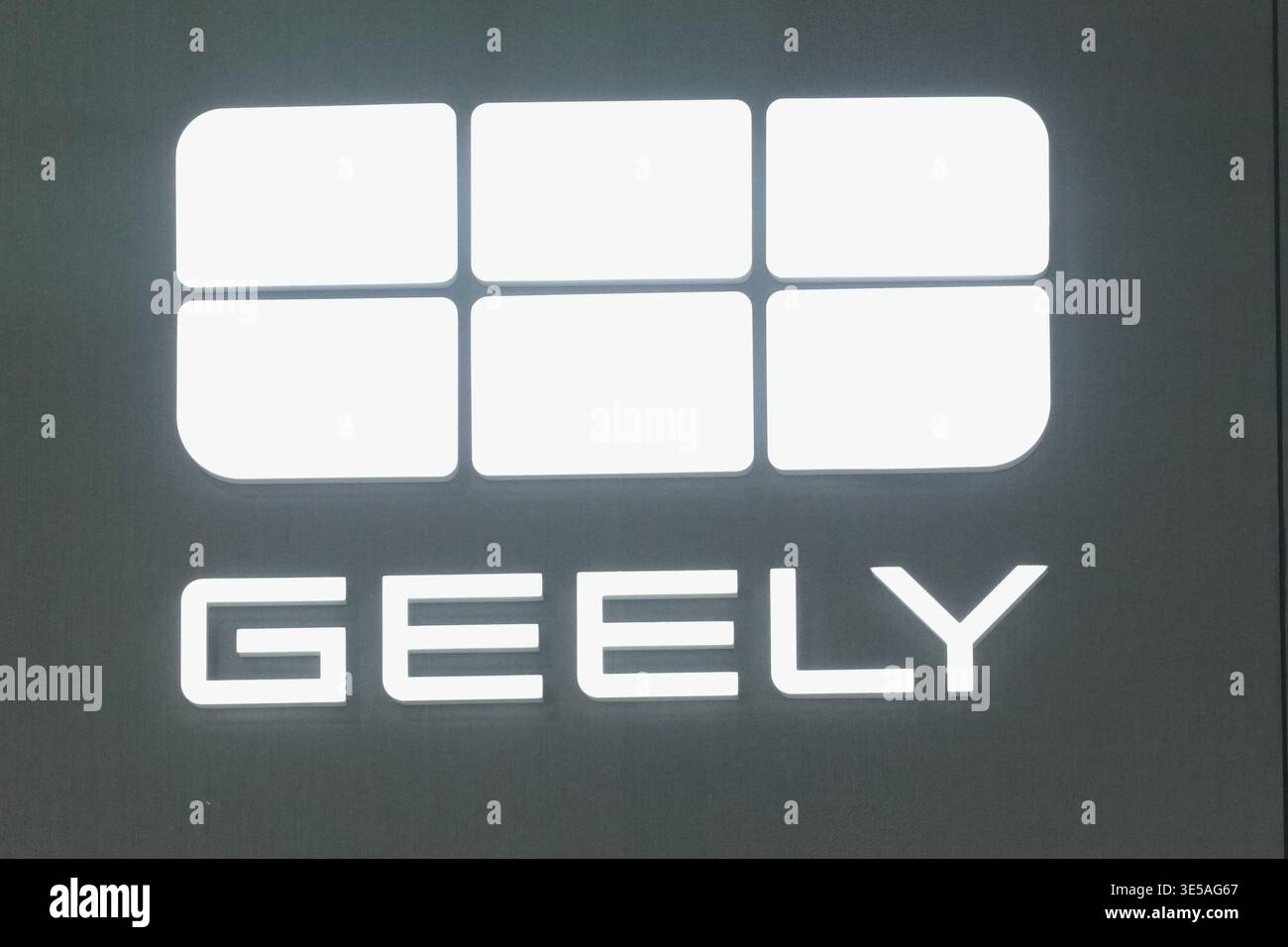 The logo of Chinese automaker GEELY displayed at the 47th Bangkok Motor ...