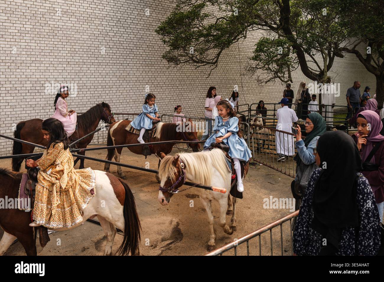 Children enjoy a pony ride at the Muslim Association of Canada's Eid ...