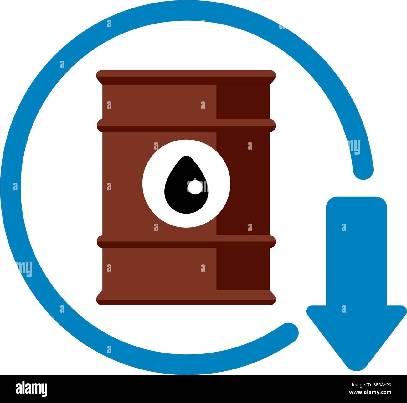 Oil price decrease pictogram icon silhouette vector illustration Stock Vector