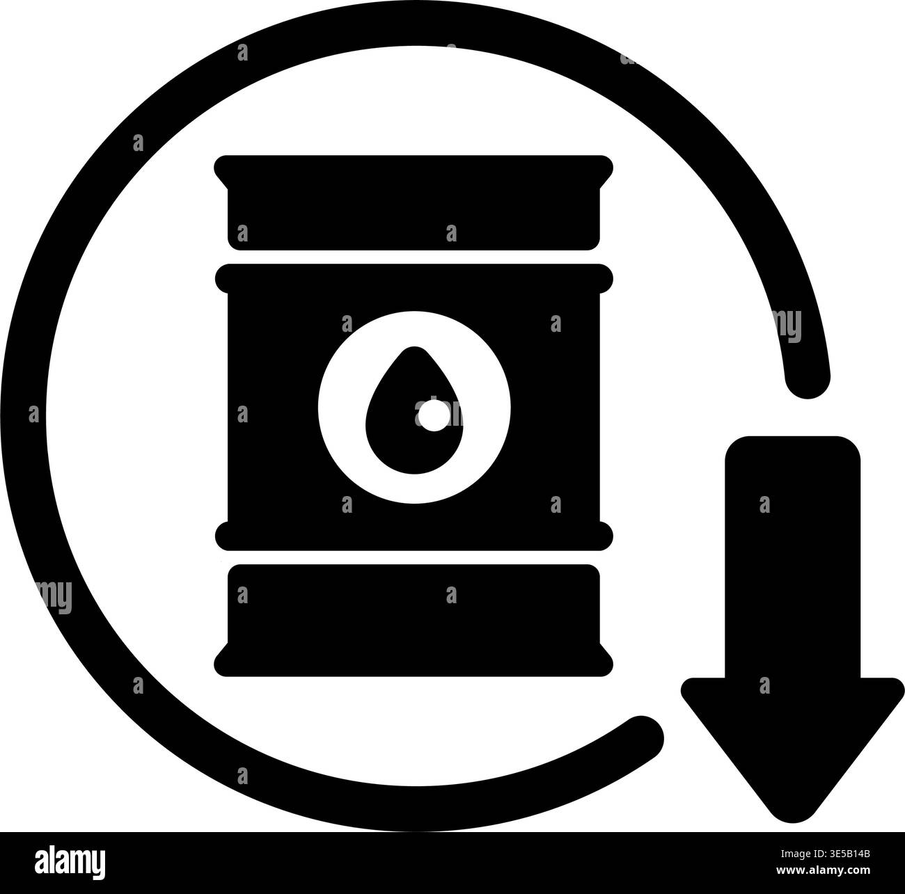 Oil price decrease pictogram icon silhouette vector illustration Stock Vector