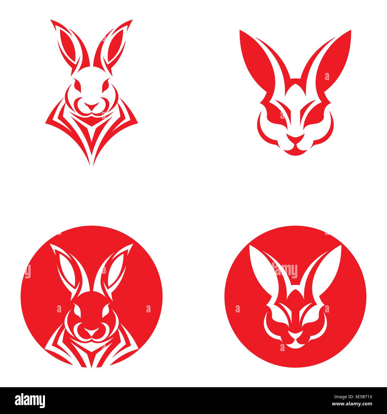 Realistic Rabbit Animal Logo Vector Stock Vector