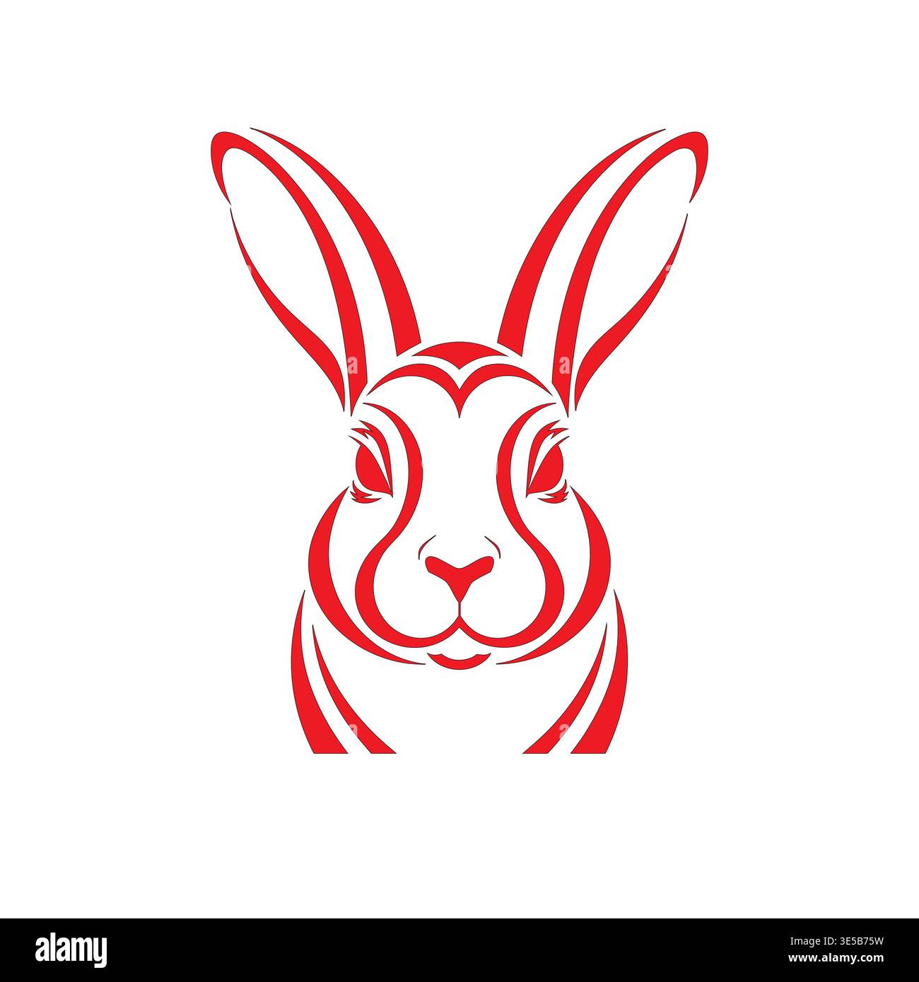 Modern Bunny Logo Black Vector Stock Vector