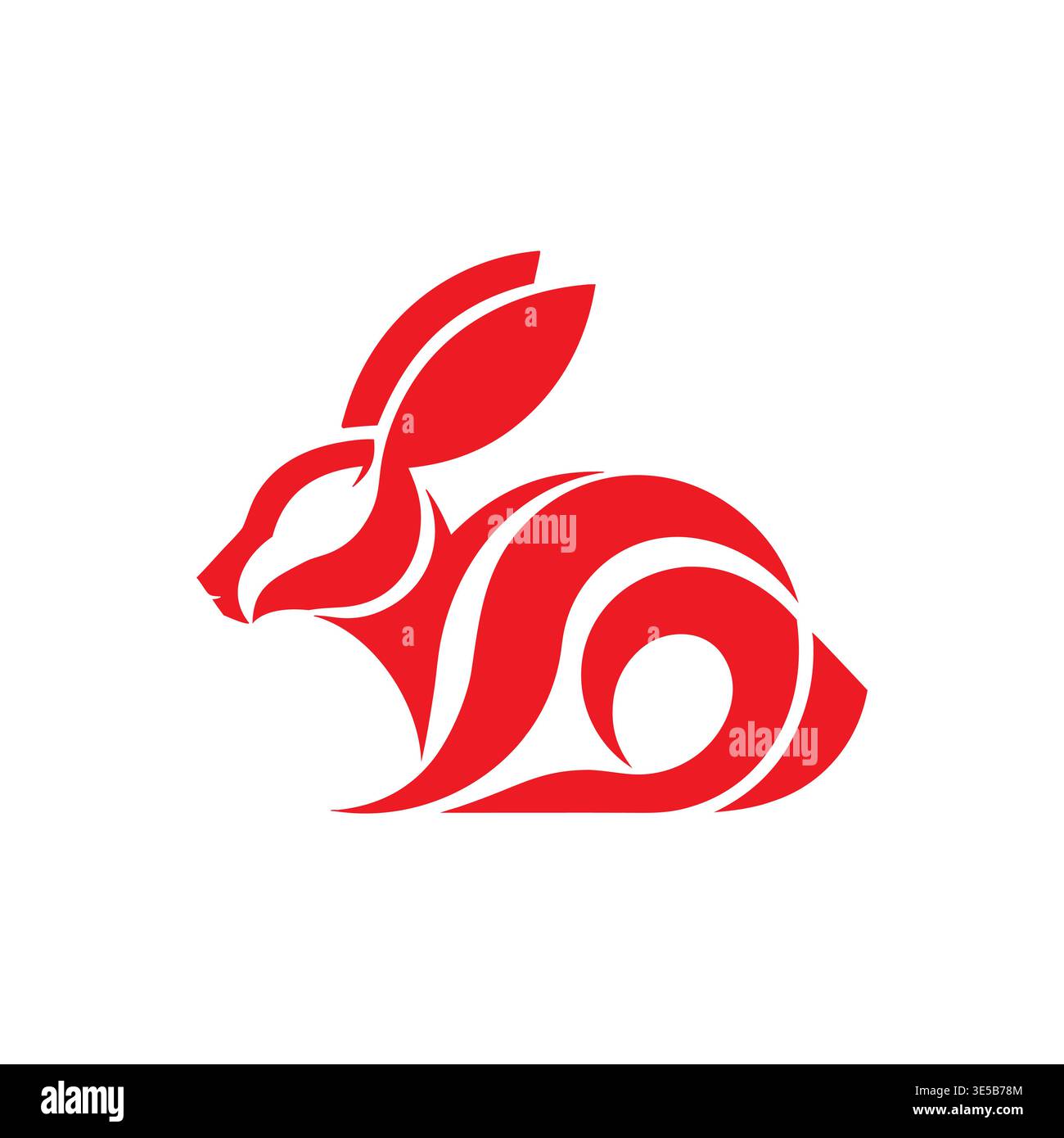 Bold Bunny Logo Clean Vector Stock Vector