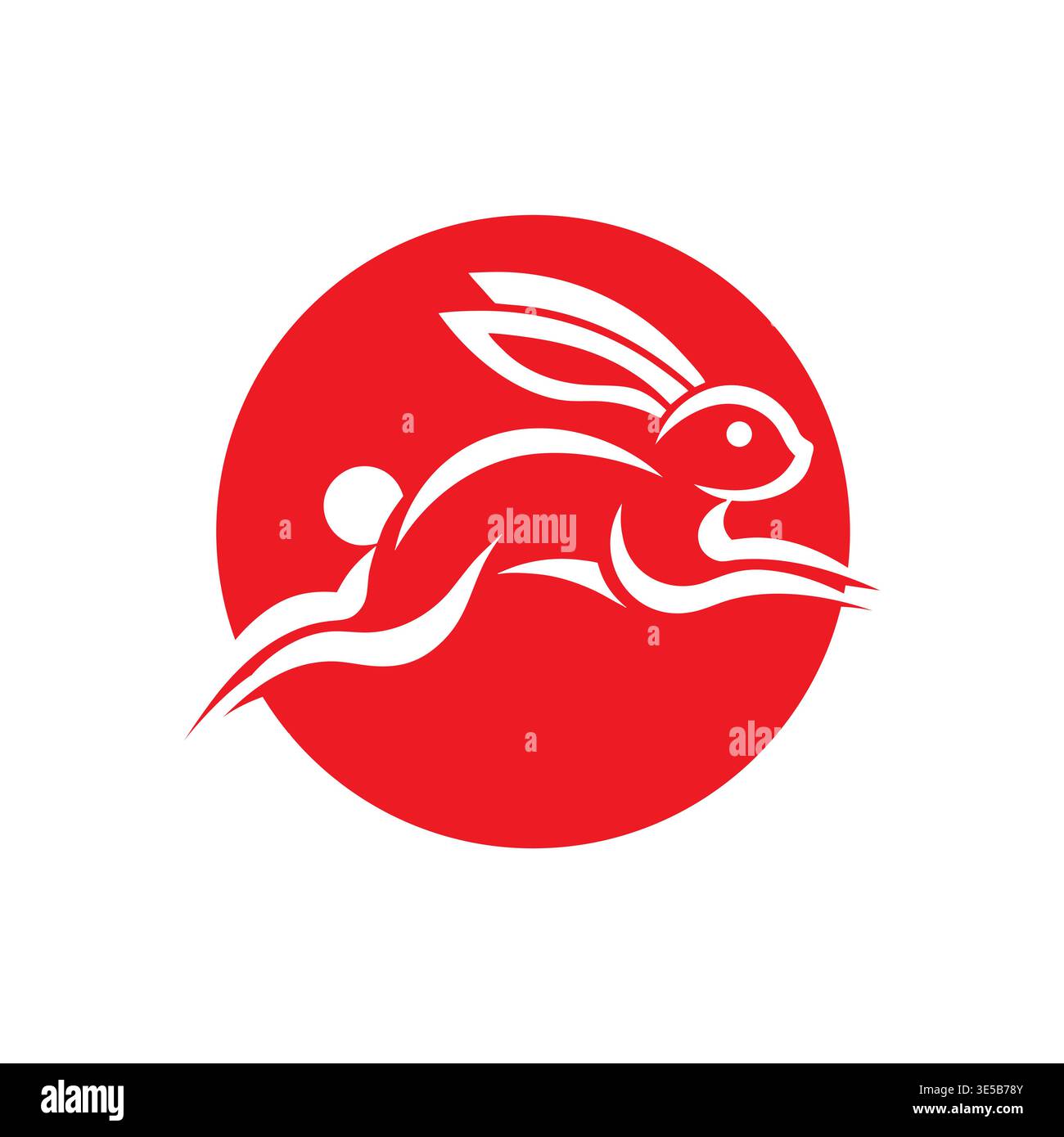 Rabbit Animal Logo Clean Outline Stock Vector