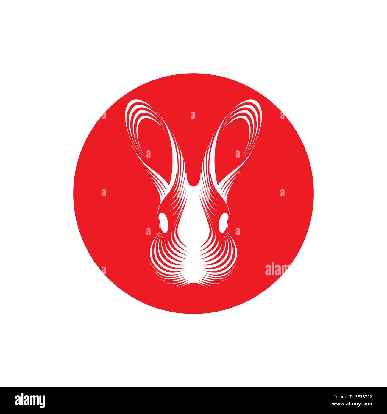 Rabbit Head Icon Clean Design Stock Vector
