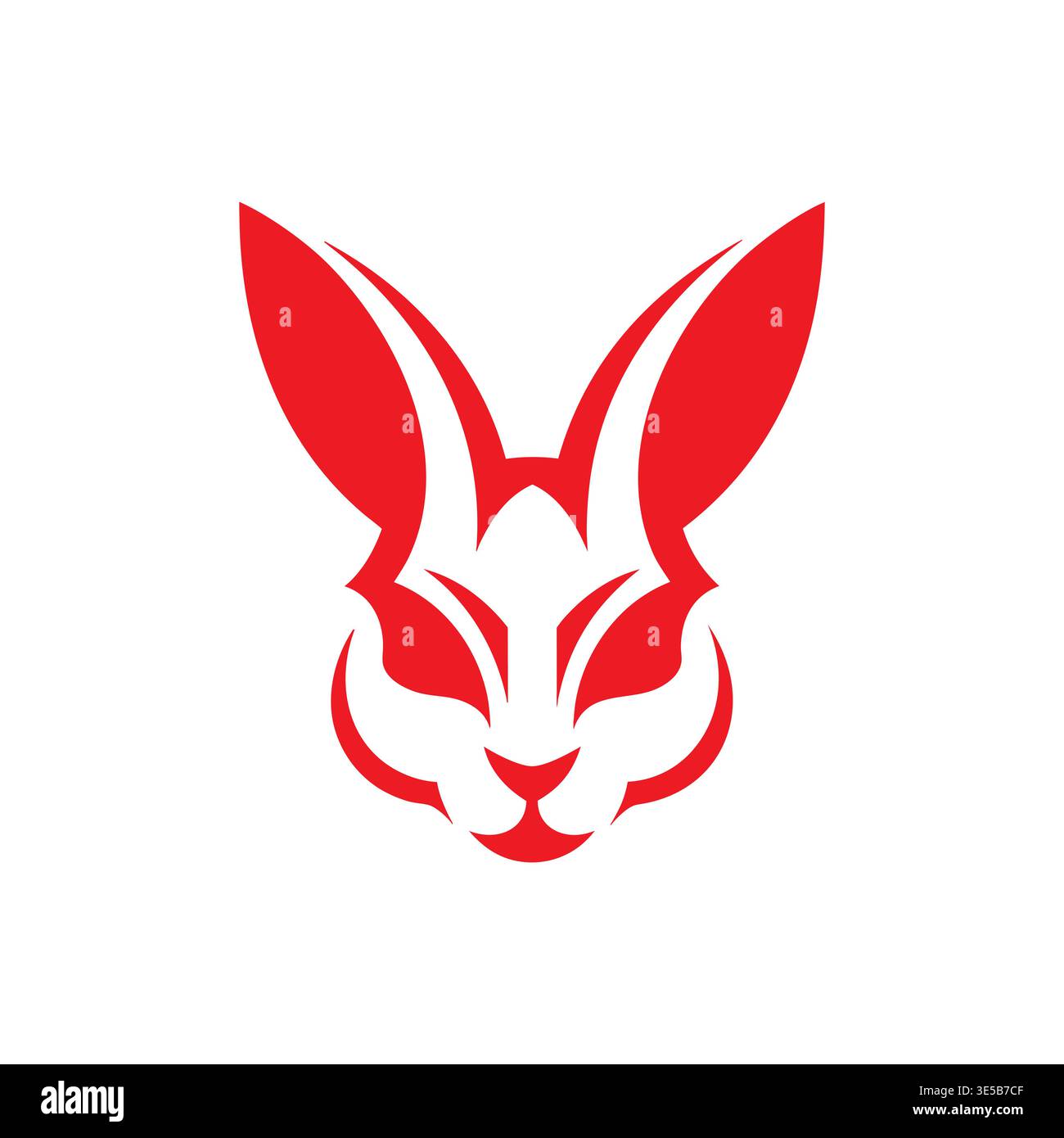 Rabbit Silhouette Logo High Contrast Stock Vector