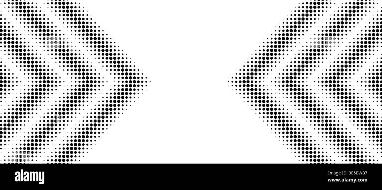 Halftone gradient arrows with dots background. Abstract triangle patterns and movement direction. Geometric transition pattern as a texture fade. Stock Vector
