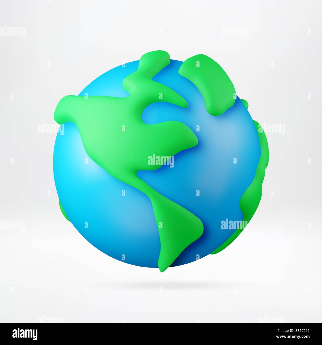 Earth globe in 3d style. Stock Vector