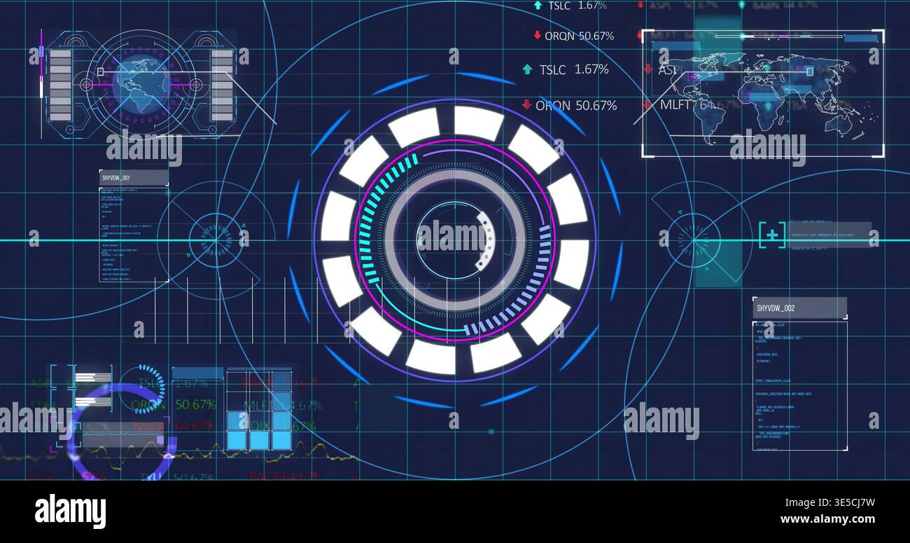 Projecting central holographic HUD rotating dial on virtual dashboard ...