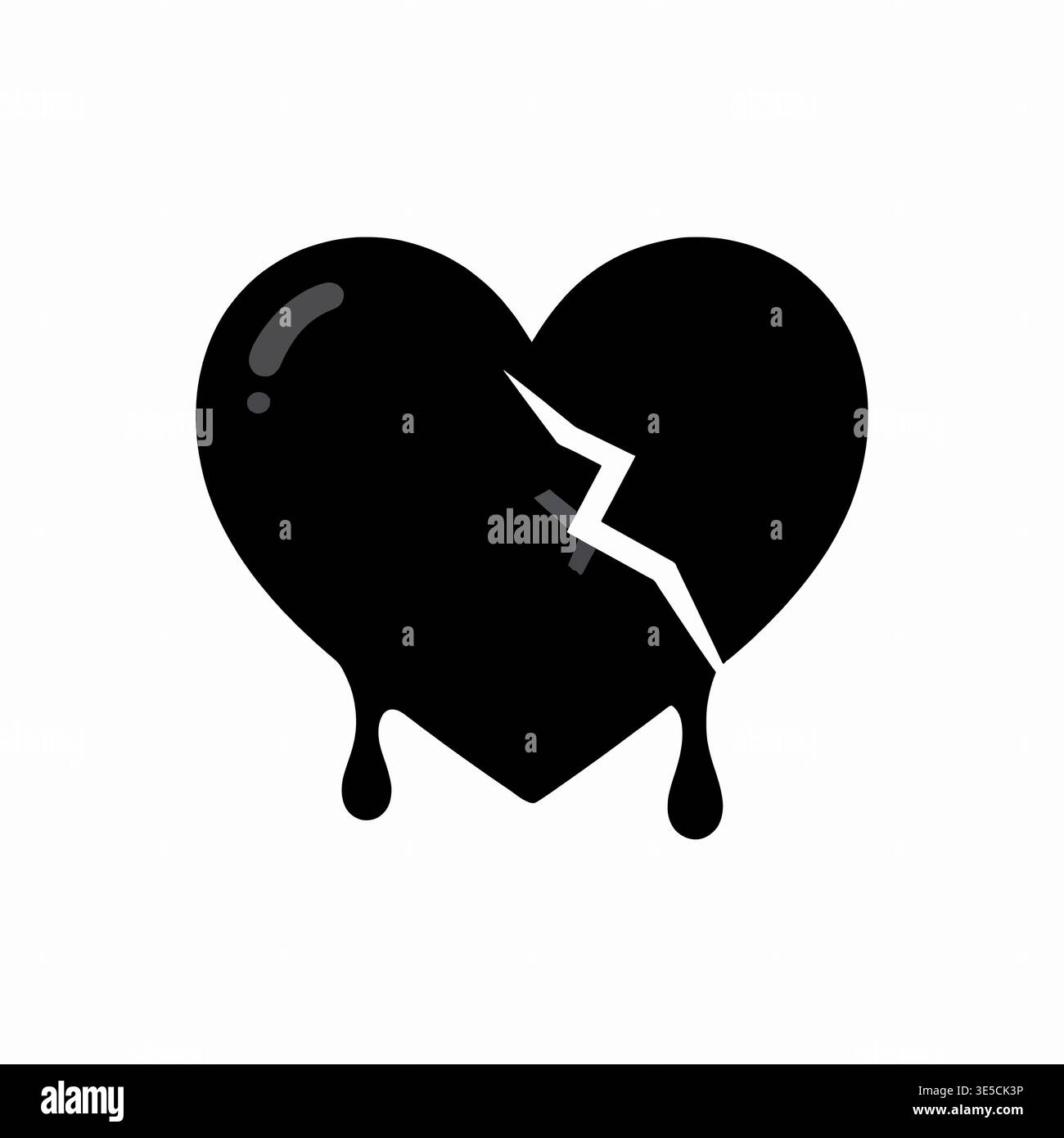 Broken Heart Symbol Black And White