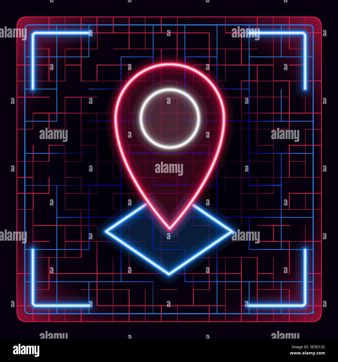 map, find, target, marker, neon, pin, point, app, icon, technology ...