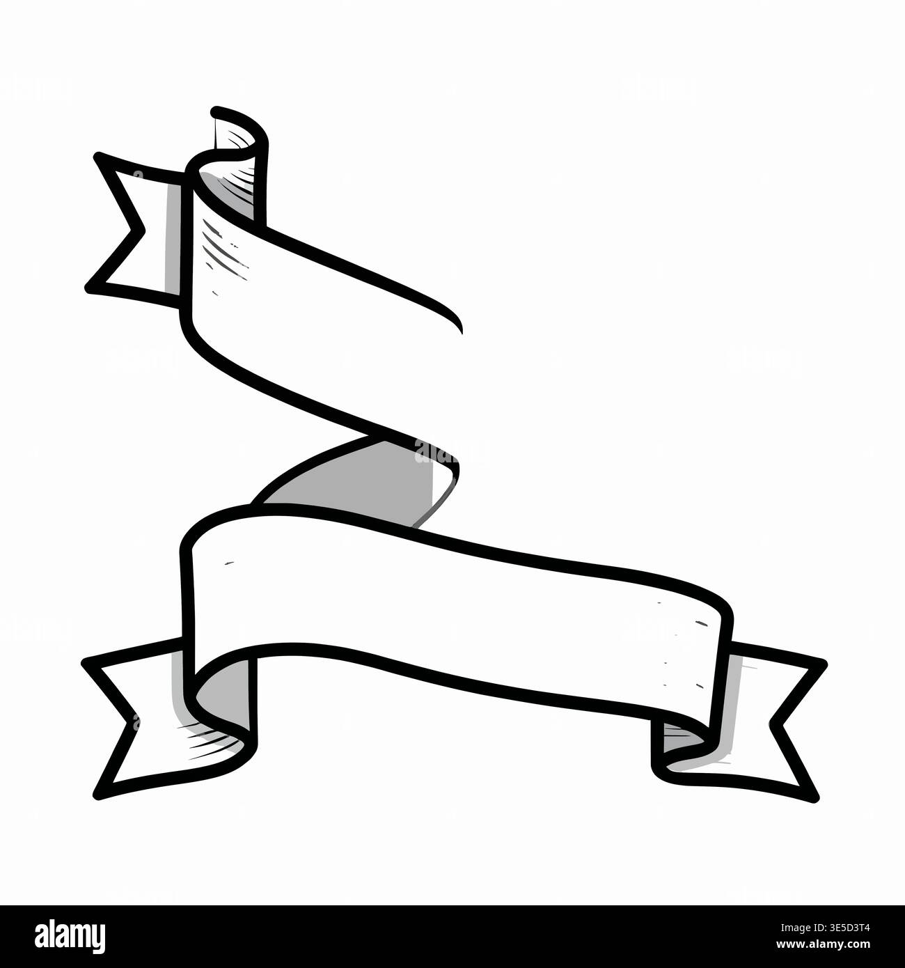 Clean Ribbon Outline Clean ribbon vector Black and White Stock Photos & Images - Alamy