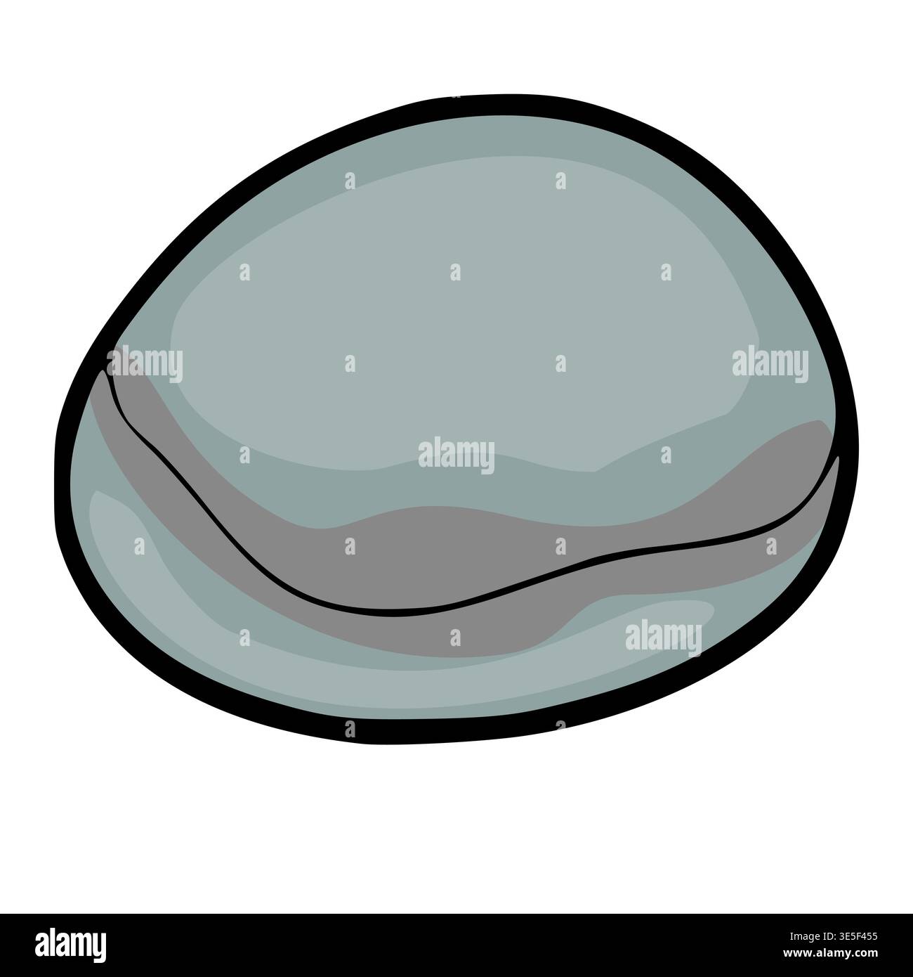 Smooth, rounded grey pebble vector illustration with subtle tonal ...