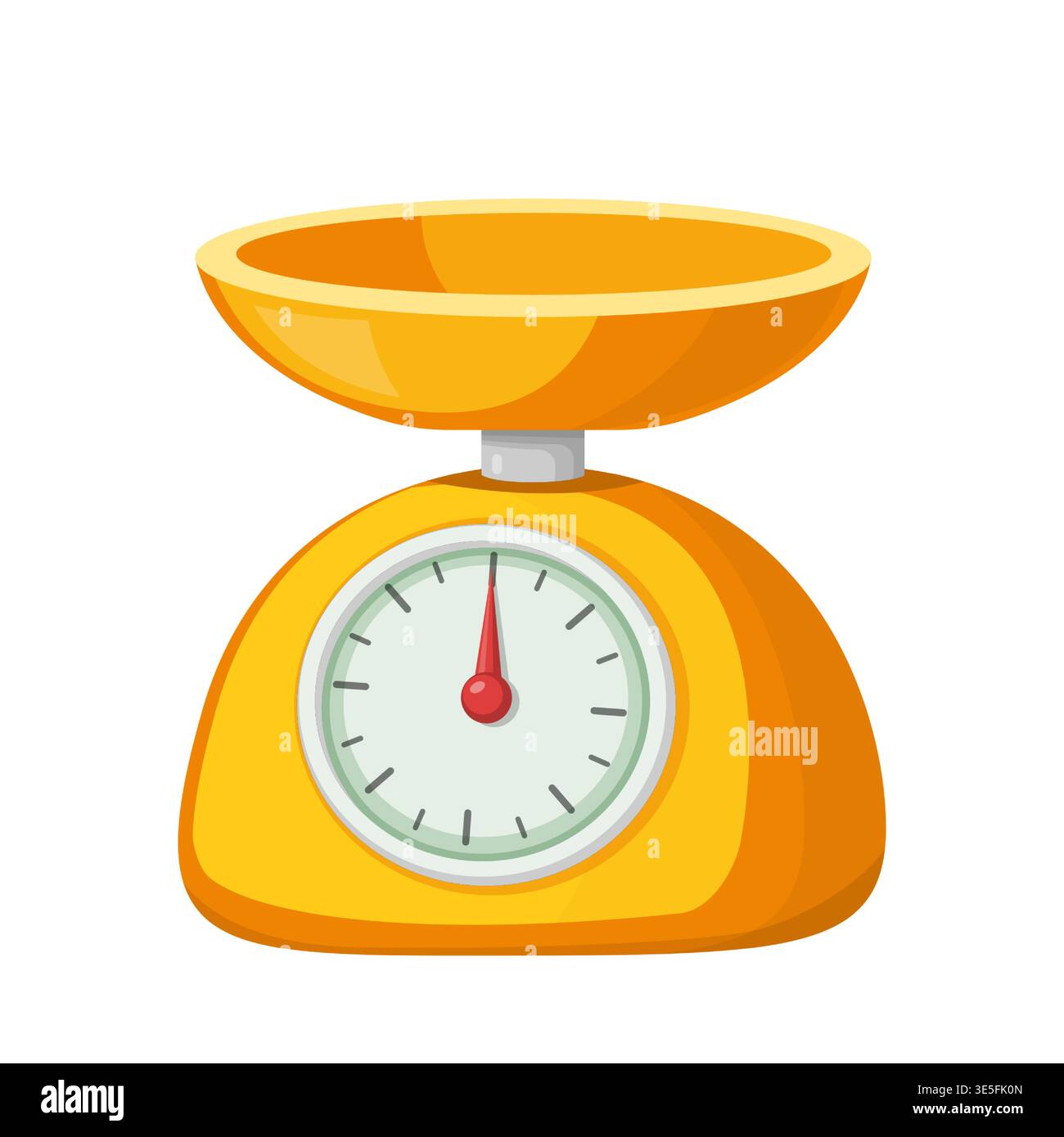 Cute Cartoon Orange Kitchen Scale Vector Illustration Stock Vector ...