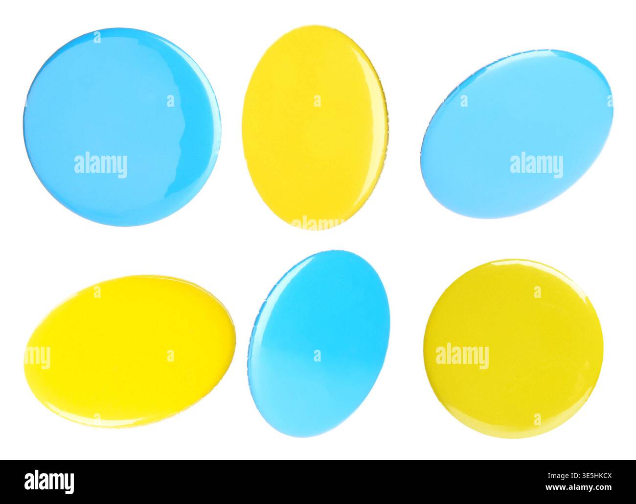 Many blank button badges isolated on white, set Stock Photo