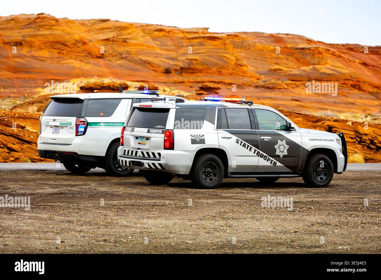 Page, AZ, USA - January 24, 2026: Close view of law enforcement ...