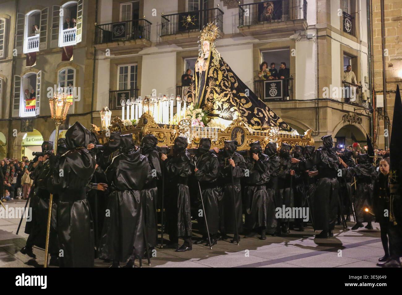 Avilés, Spain, April 1, 2026: The Brotherhood of Our Lady of Sorrows ...