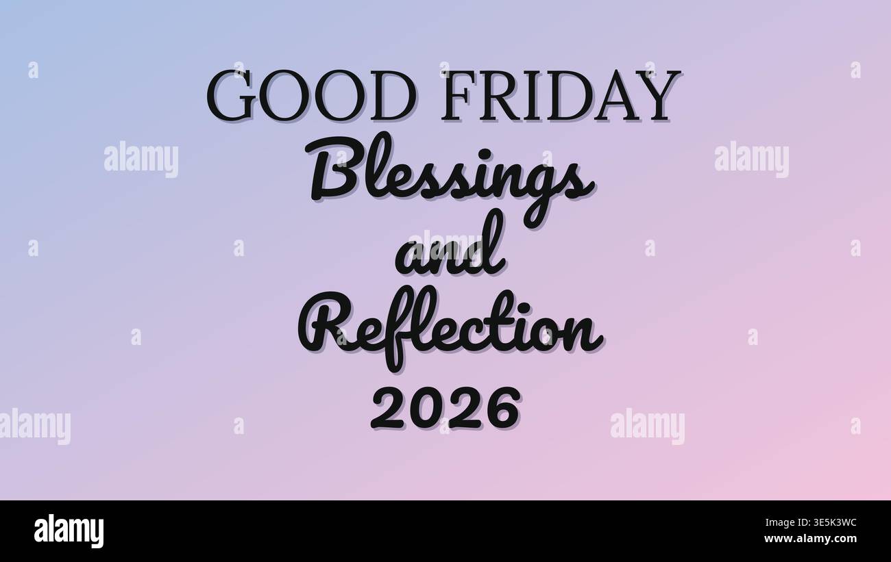 Good Friday Blessings Reflection Peace 2026 Stock Vector