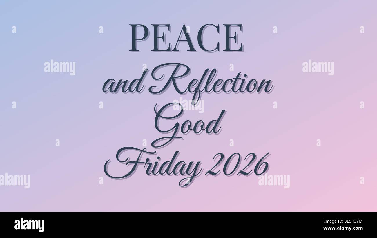 Peace Reflection Good Friday Spiritual 2026 Stock Vector