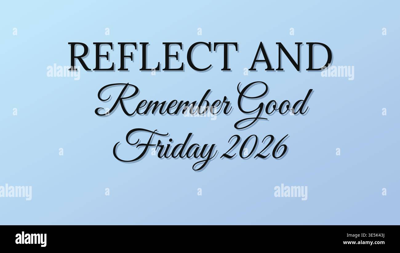 Reflect Remember Good Friday Peace 2026 Stock Vector