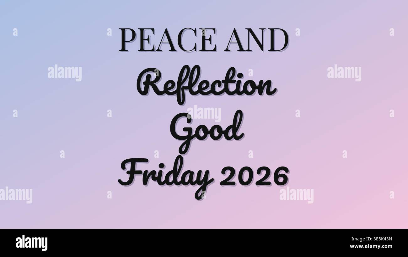 Peace Reflection Good Friday Spiritual 2026 Stock Vector