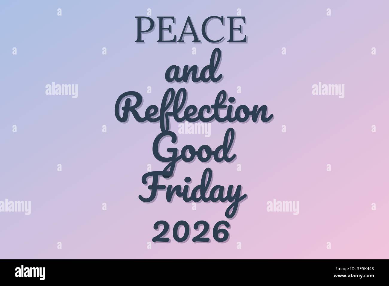 Peace Reflection Good Friday Spiritual 2026 Stock Vector