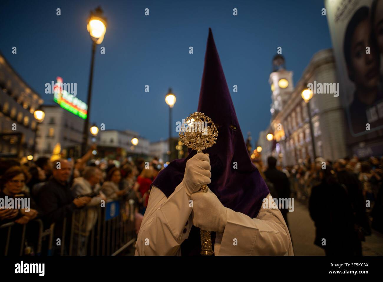 Madrid, Spain. 01st Apr, 2026. A Nazarene from the Brotherhood of the ...