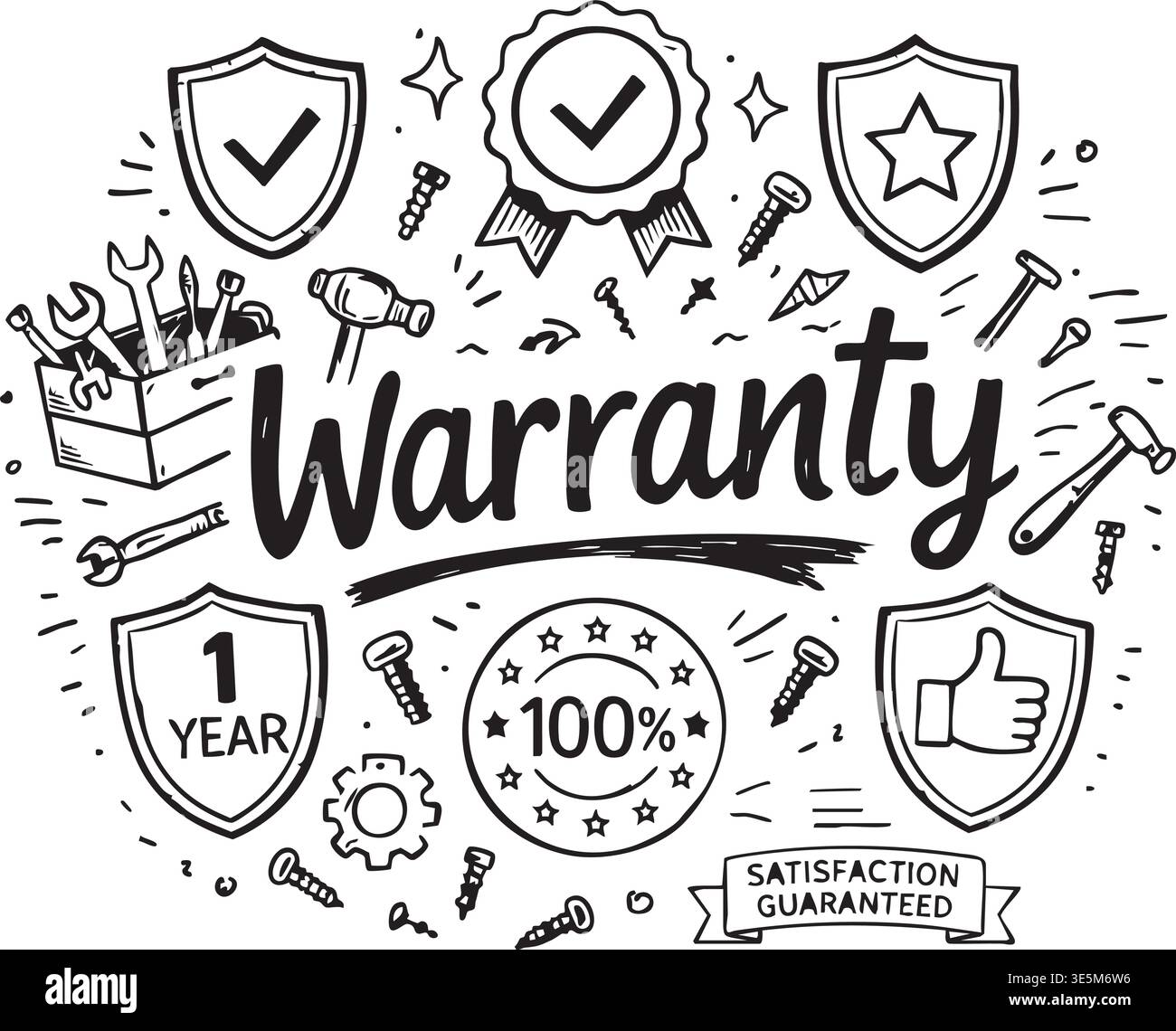 Warranty icons set guarantee badges satisfaction seal blue black ...