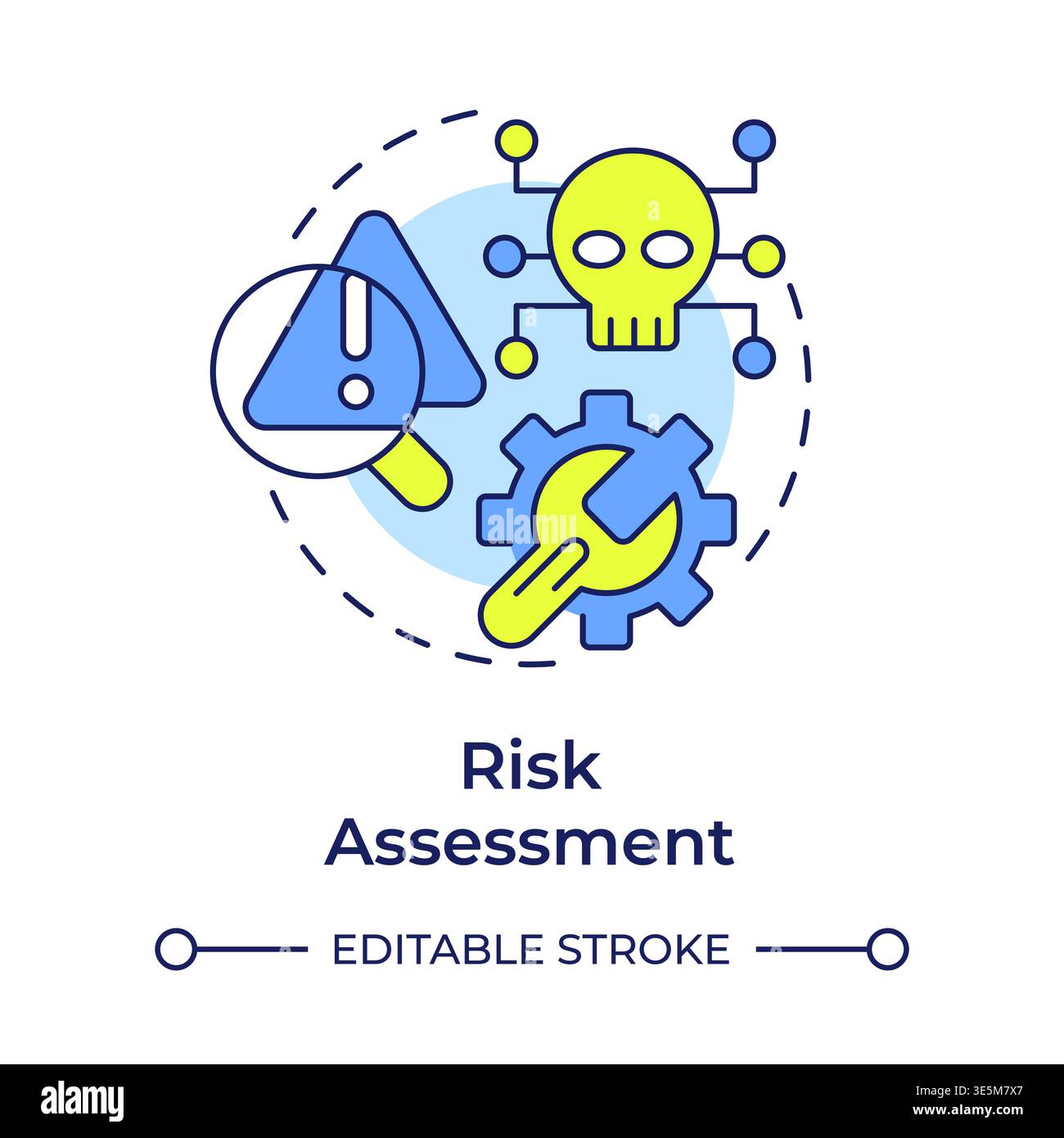 Risk assessment multi color concept icon Stock Vector