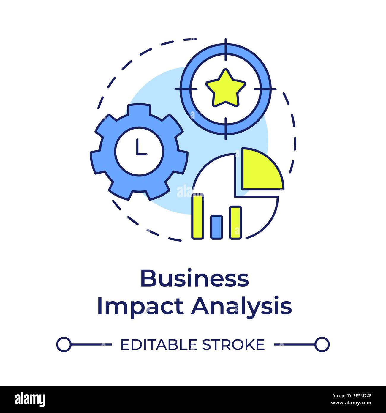 Business impact analysis multi color concept icon Stock Vector